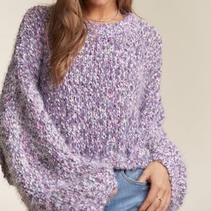 MULTI COLOR POPCORN TEXTURED SWEATER TOP